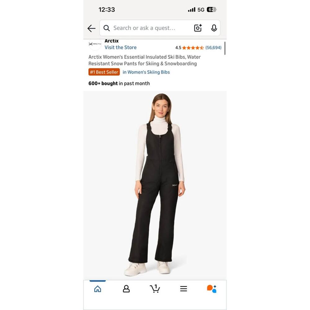 New Women’s Snow Overalls Size Medium 29”L - Picture 2 of 5